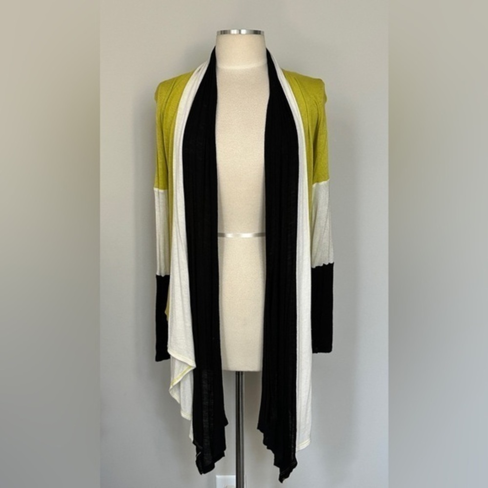 Renee C. Colorblock Drape Front Cardigan – Size Medium
